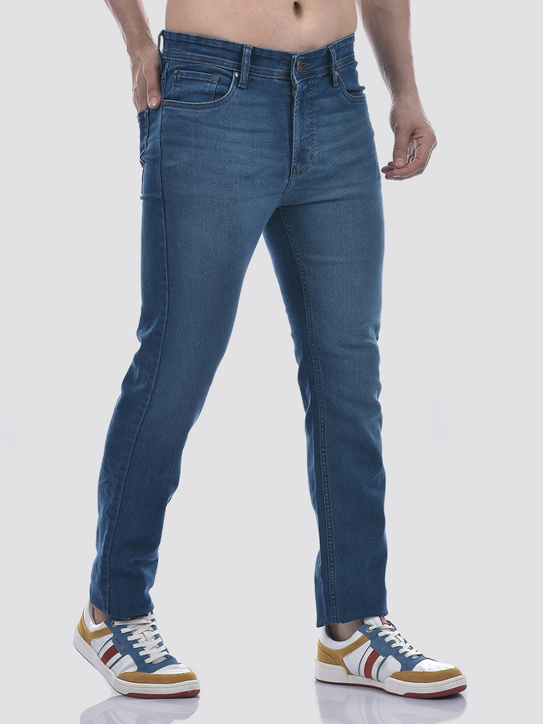 Numero Uno Men Solid Blue Jeans